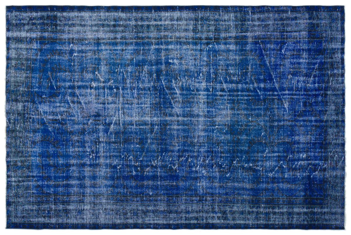 Blue Over Dyed Vintage Rug 6&#39;0&#39;&#39; x 8&#39;12&#39;&#39; ft 184 x 274 cm