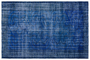 Blue Over Dyed Vintage Rug 6'0'' x 8'12'' ft 184 x 274 cm