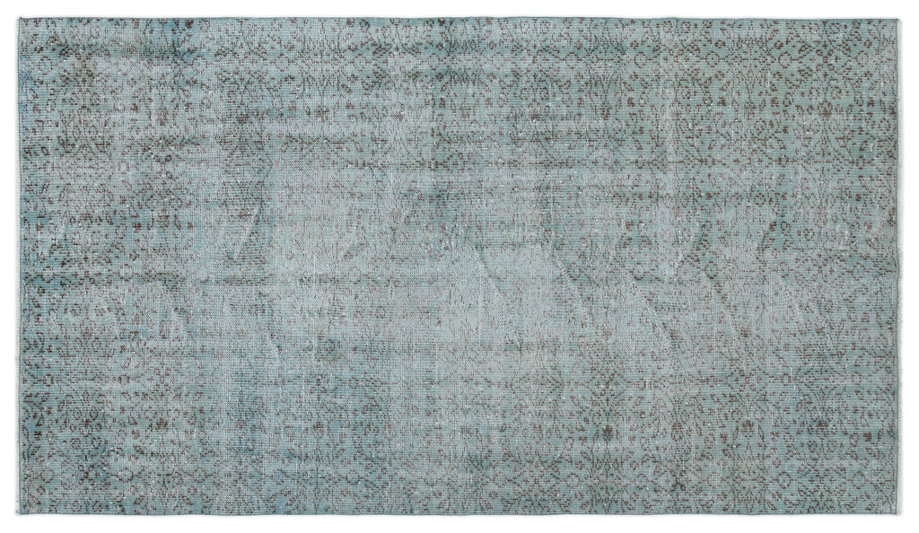 Blue Over Dyed Vintage Rug 4'10'' x 8'7'' ft 147 x 262 cm