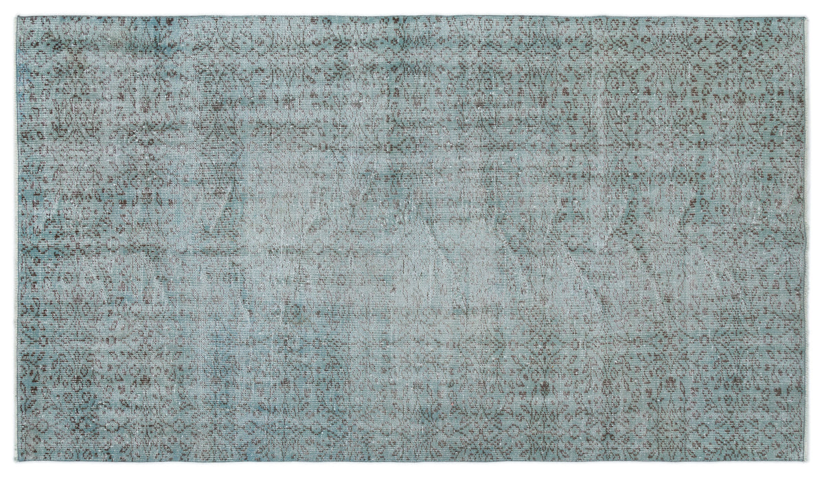 Blue Over Dyed Vintage Rug 4&#39;10&#39;&#39; x 8&#39;7&#39;&#39; ft 147 x 262 cm