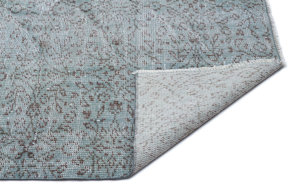 Blue Over Dyed Vintage Rug 4'10'' x 8'7'' ft 147 x 262 cm