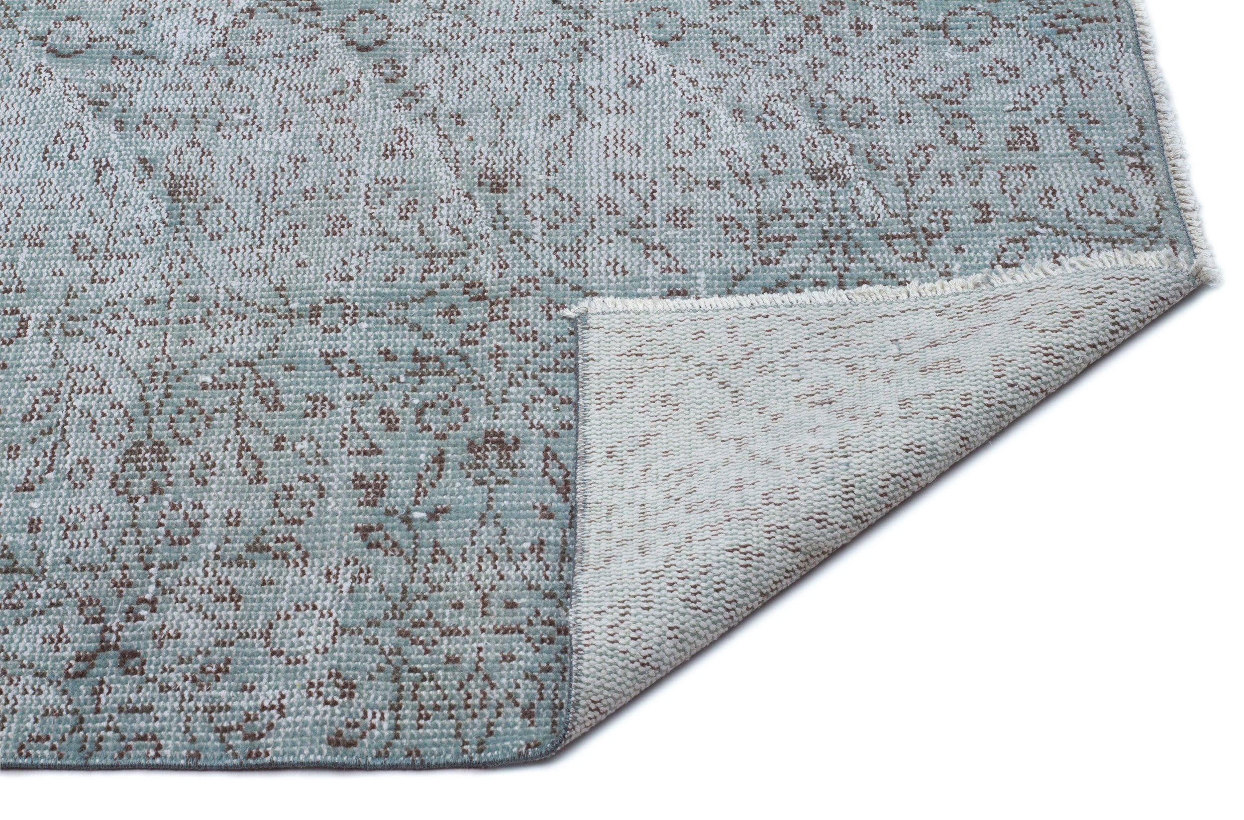 Blue Over Dyed Vintage Rug 4'10'' x 8'7'' ft 147 x 262 cm