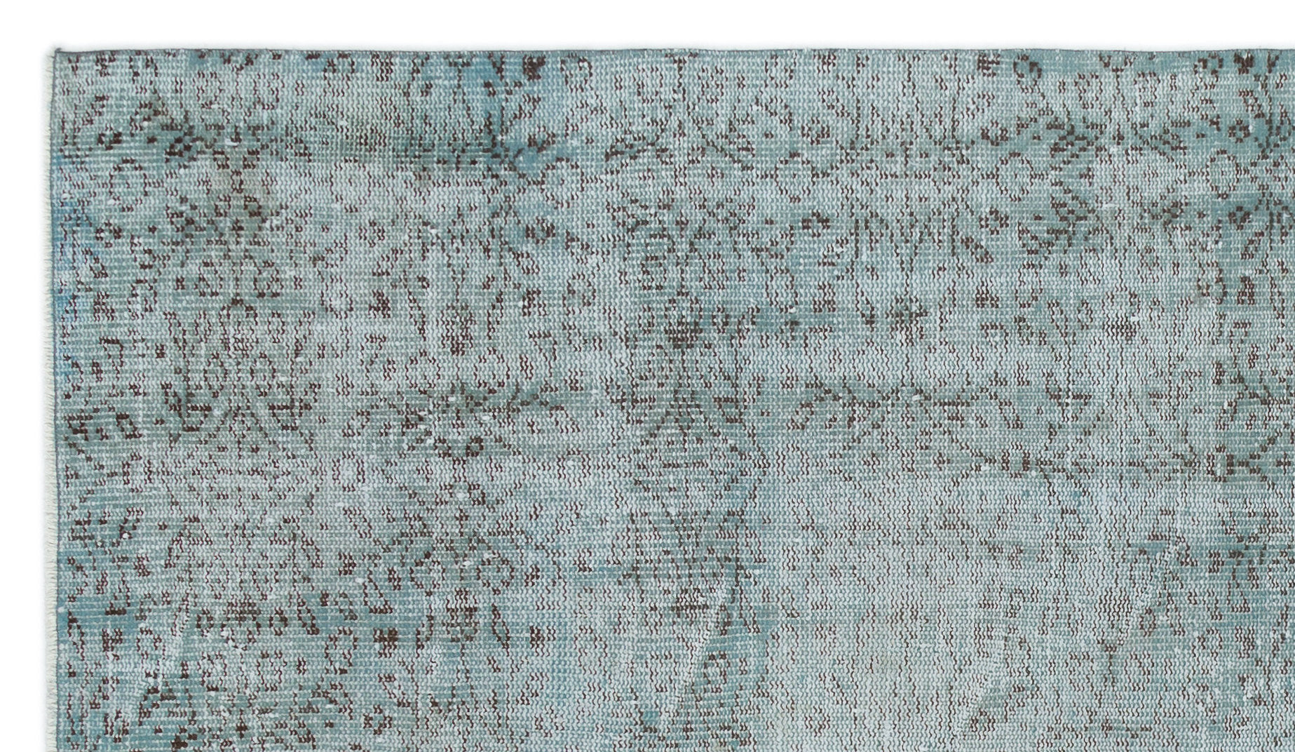 Blue Over Dyed Vintage Rug 4'10'' x 8'7'' ft 147 x 262 cm