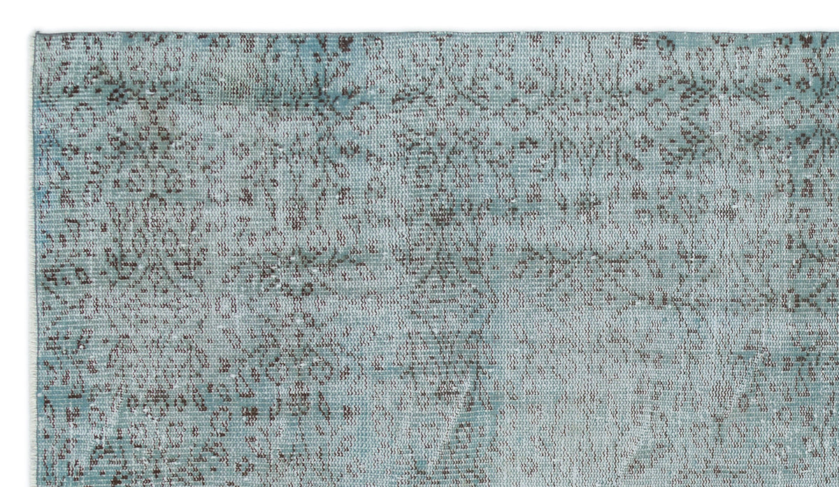 Blue Over Dyed Vintage Rug 4&#39;10&#39;&#39; x 8&#39;7&#39;&#39; ft 147 x 262 cm