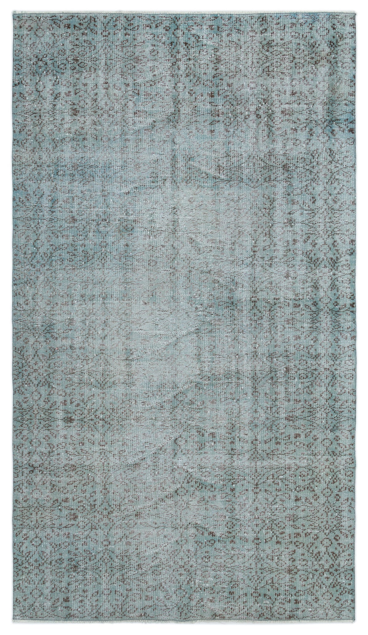 Blue Over Dyed Vintage Rug 4&#39;10&#39;&#39; x 8&#39;7&#39;&#39; ft 147 x 262 cm