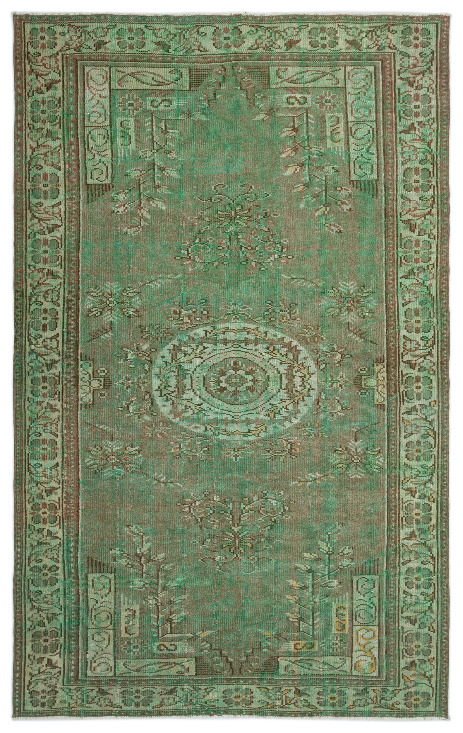 Retro Over Dyed Vintage Rug 5'10'' x 9'4'' ft 178 x 285 cm