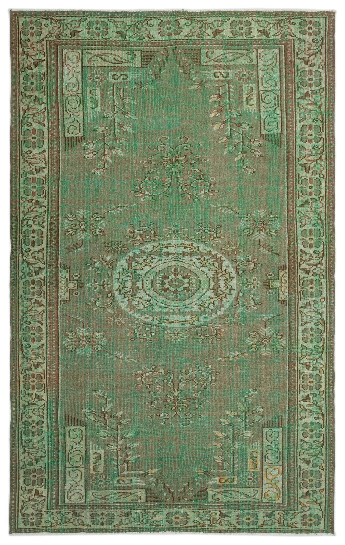 Retro Over Dyed Vintage Rug 5&#39;10&#39;&#39; x 9&#39;4&#39;&#39; ft 178 x 285 cm