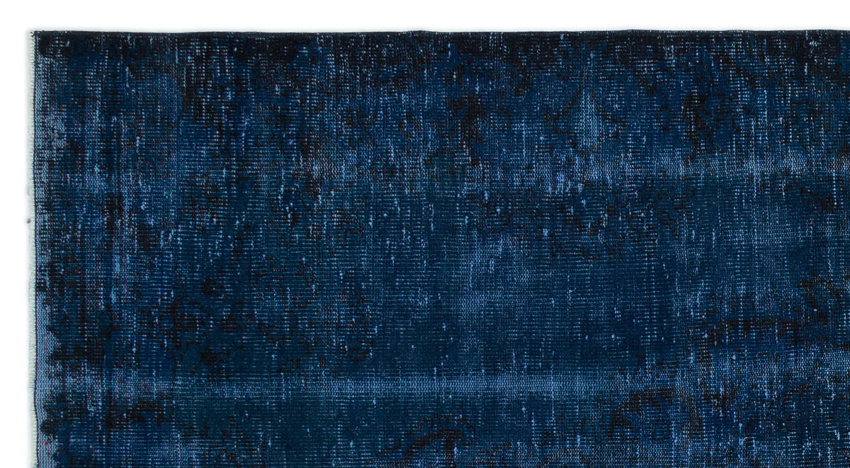 Blue Over Dyed Vintage Rug 5&#39;0&#39;&#39; x 9&#39;4&#39;&#39; ft 153 x 285 cm
