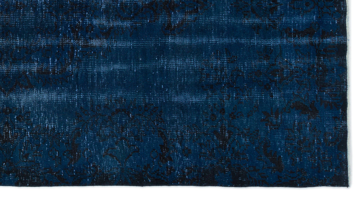 Blue Over Dyed Vintage Rug 5&#39;0&#39;&#39; x 9&#39;4&#39;&#39; ft 153 x 285 cm