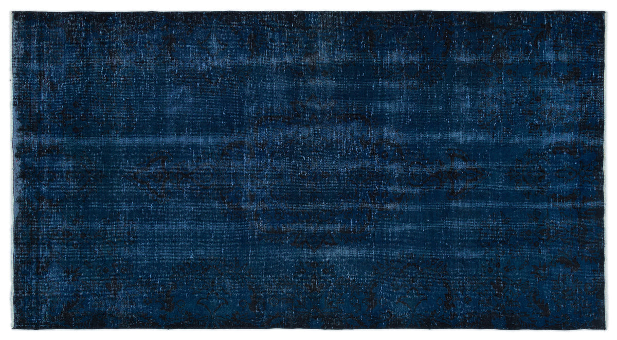 Blue Over Dyed Vintage Rug 5&#39;0&#39;&#39; x 9&#39;4&#39;&#39; ft 153 x 285 cm