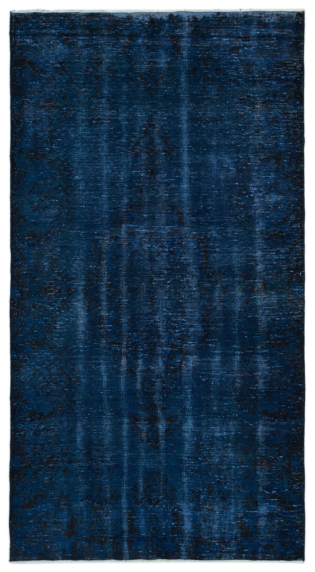 Blue Over Dyed Vintage Rug 5'0'' x 9'4'' ft 153 x 285 cm