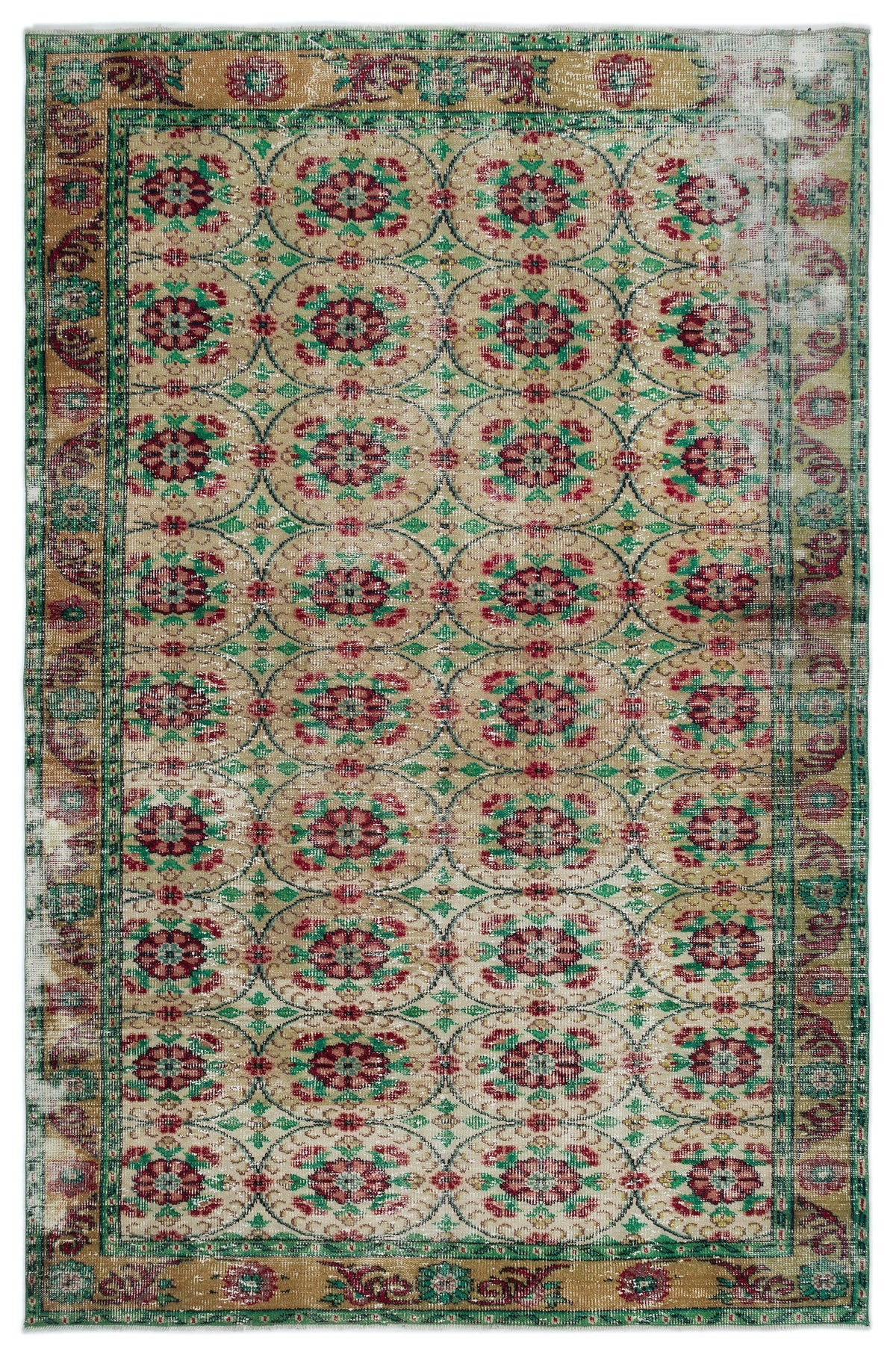 Naturel Over Dyed Vintage Rug 6&#39;2&#39;&#39; x 9&#39;9&#39;&#39; ft 189 x 296 cm