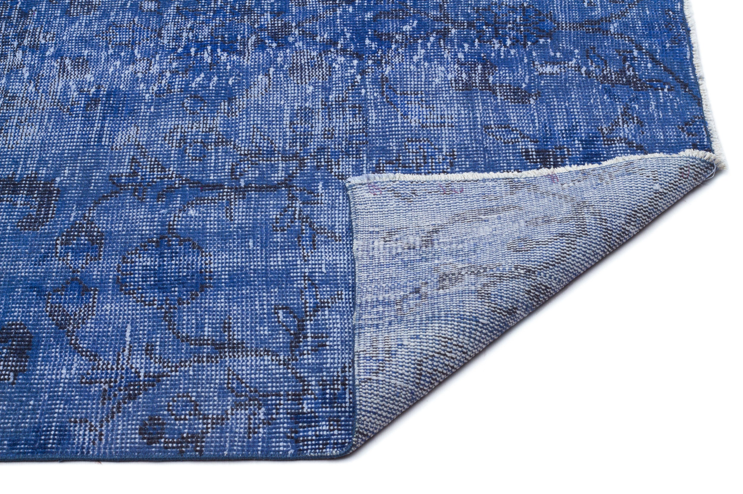 Blue Over Dyed Vintage Rug 4'7'' x 7'9'' ft 140 x 236 cm