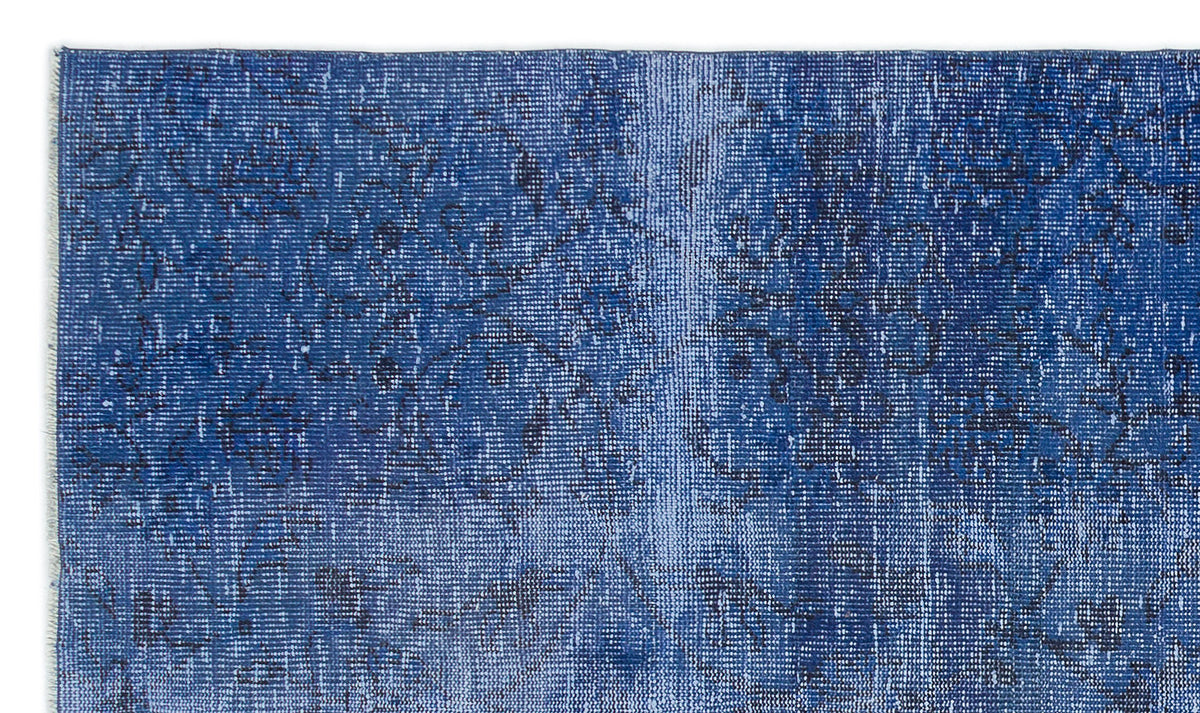 Blue Over Dyed Vintage Rug 4&#39;7&#39;&#39; x 7&#39;9&#39;&#39; ft 140 x 236 cm