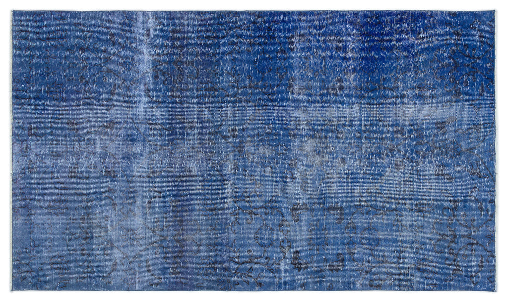 Blue Over Dyed Vintage Rug 4'7'' x 7'9'' ft 140 x 236 cm