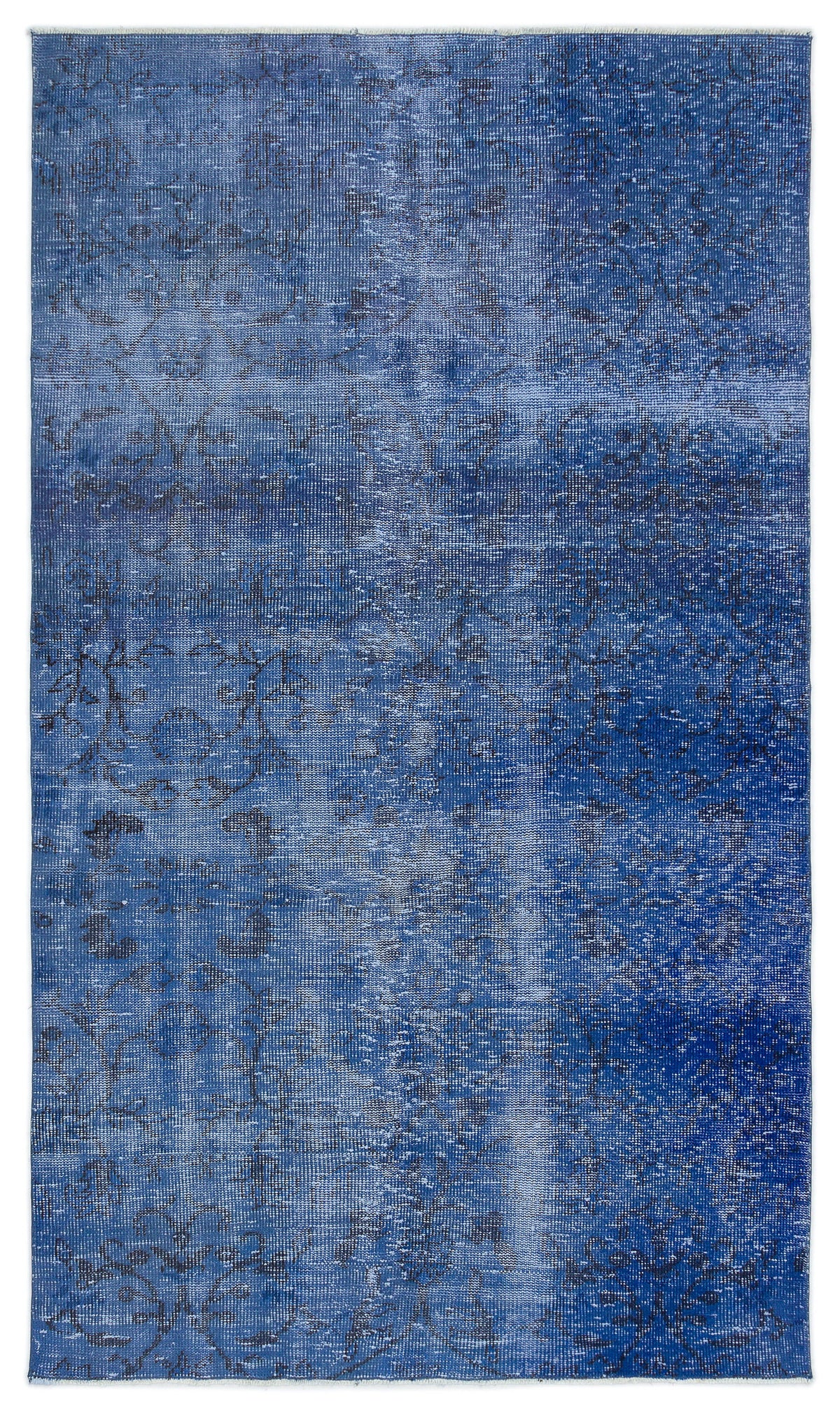 Blue Over Dyed Vintage Rug 4&#39;7&#39;&#39; x 7&#39;9&#39;&#39; ft 140 x 236 cm