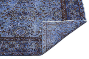 Blue Over Dyed Vintage Rug 5'3'' x 8'8'' ft 160 x 265 cm