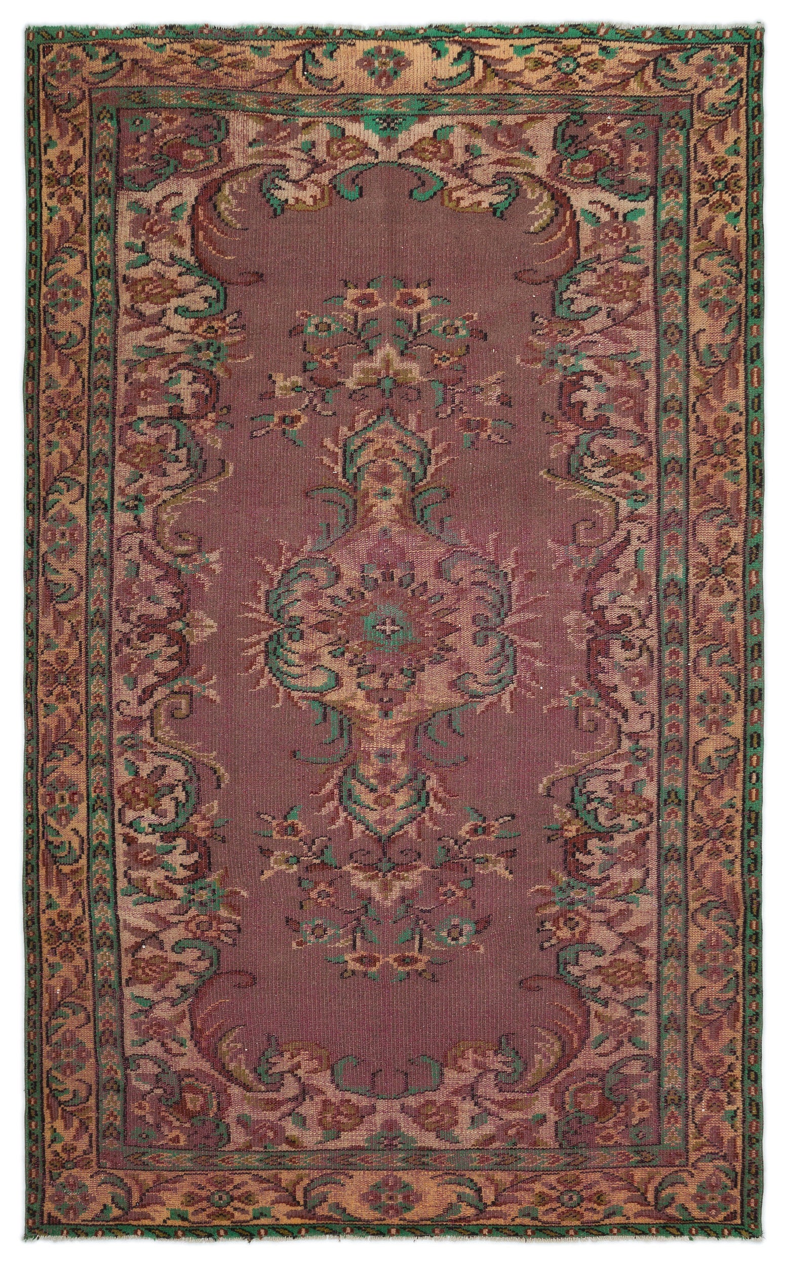 Naturel Over Dyed Vintage Rug 5'2'' x 8'8'' ft 158 x 263 cm