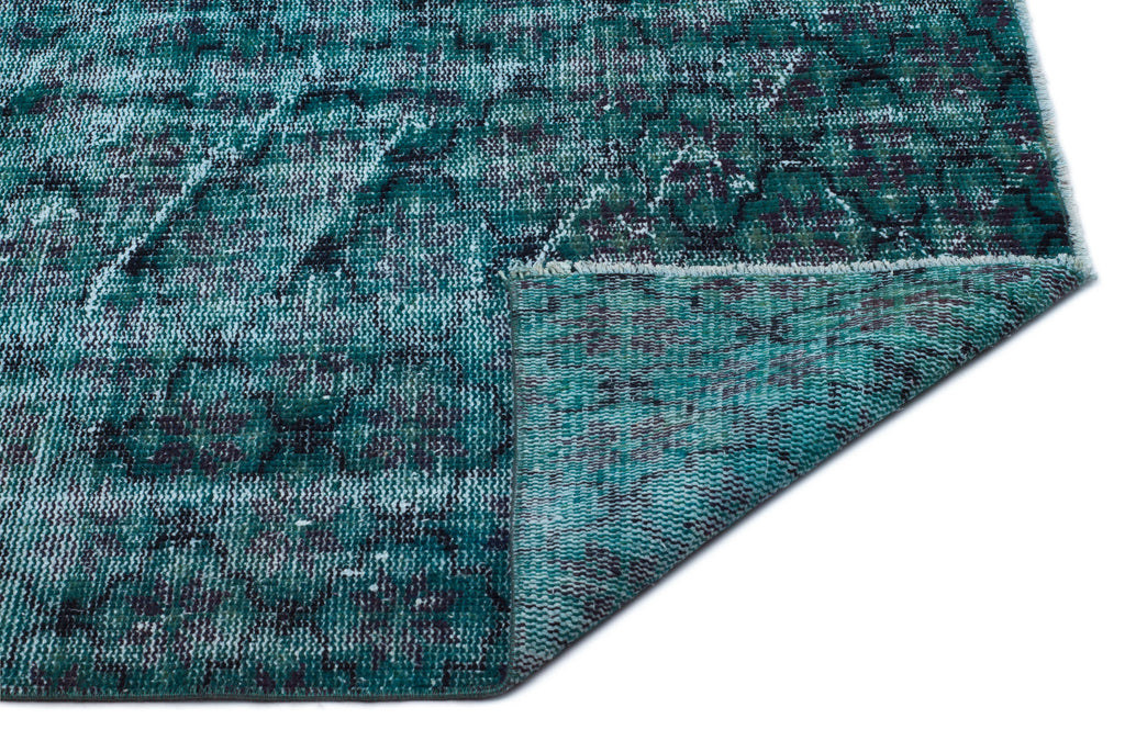 Blue Over Dyed Vintage Rug 5'3'' x 9'1'' ft 161 x 278 cm
