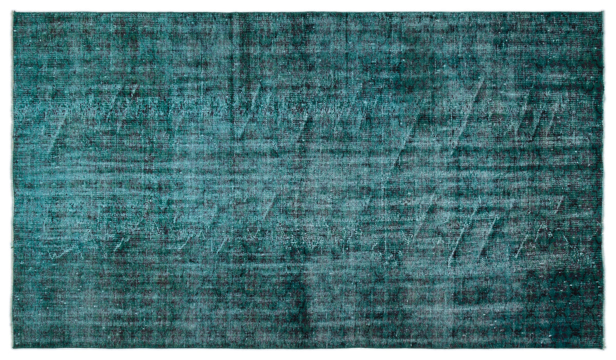 Blue Over Dyed Vintage Rug 5&#39;3&#39;&#39; x 9&#39;1&#39;&#39; ft 161 x 278 cm