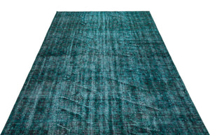 Blue Over Dyed Vintage Rug 5'3'' x 9'1'' ft 161 x 278 cm