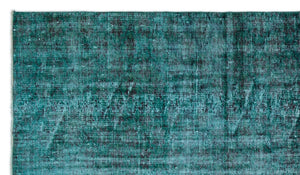 Blue Over Dyed Vintage Rug 5'3'' x 9'1'' ft 161 x 278 cm