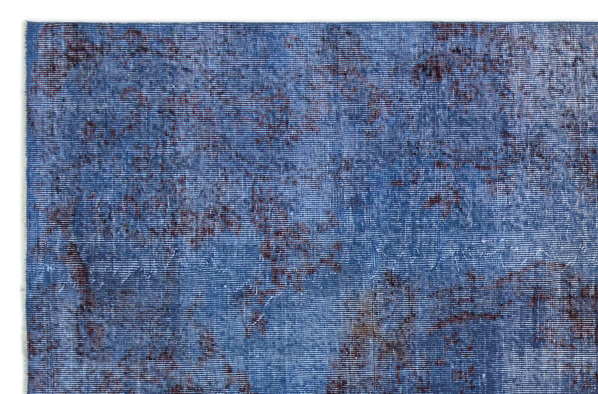 Blue Over Dyed Vintage Rug 5&#39;6&#39;&#39; x 8&#39;5&#39;&#39; ft 167 x 257 cm