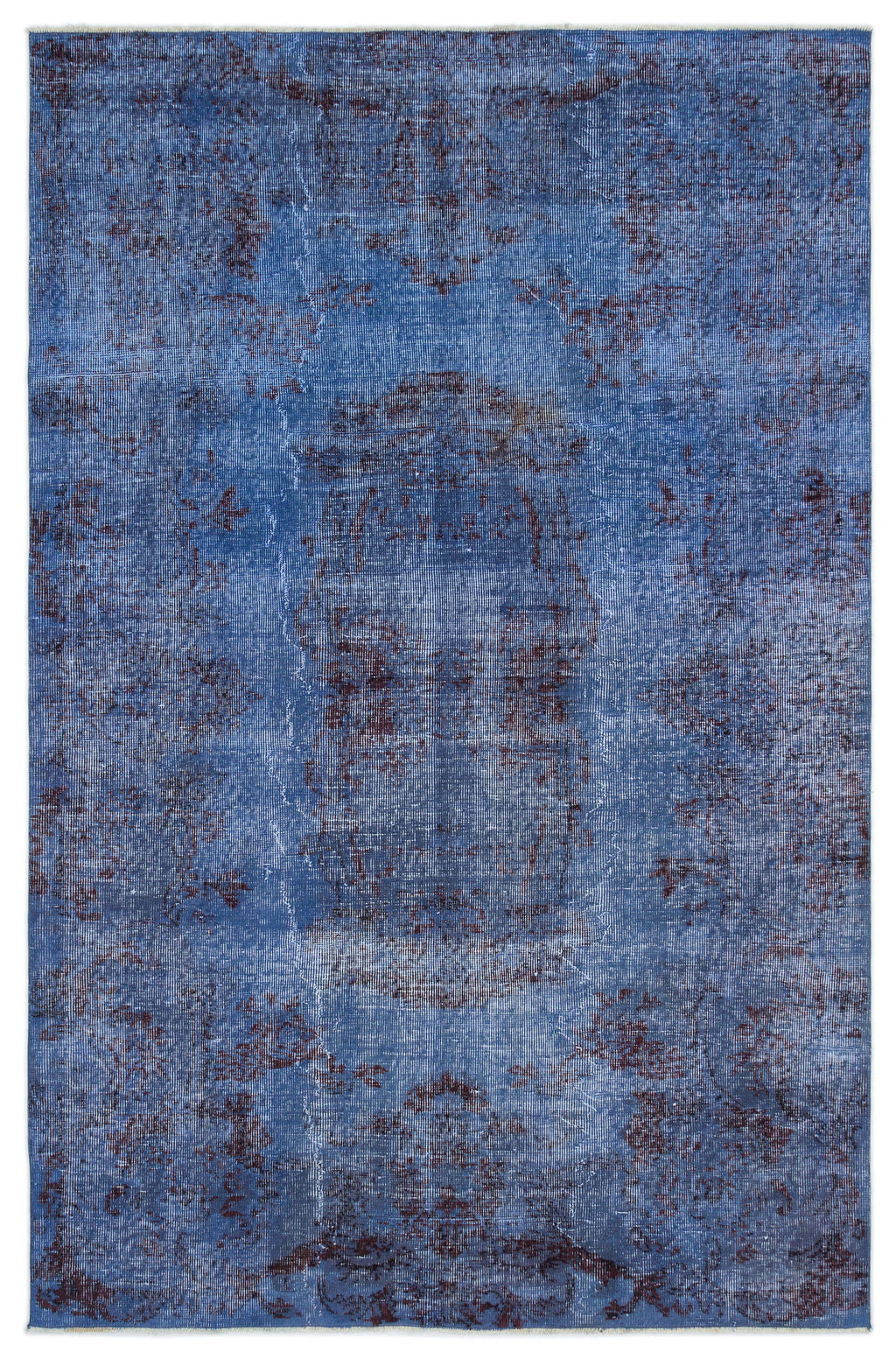 Blue Over Dyed Vintage Rug 5'6'' x 8'5'' ft 167 x 257 cm