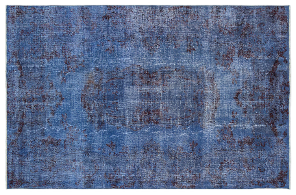 Blue Over Dyed Vintage Rug 5'6'' x 8'5'' ft 167 x 257 cm