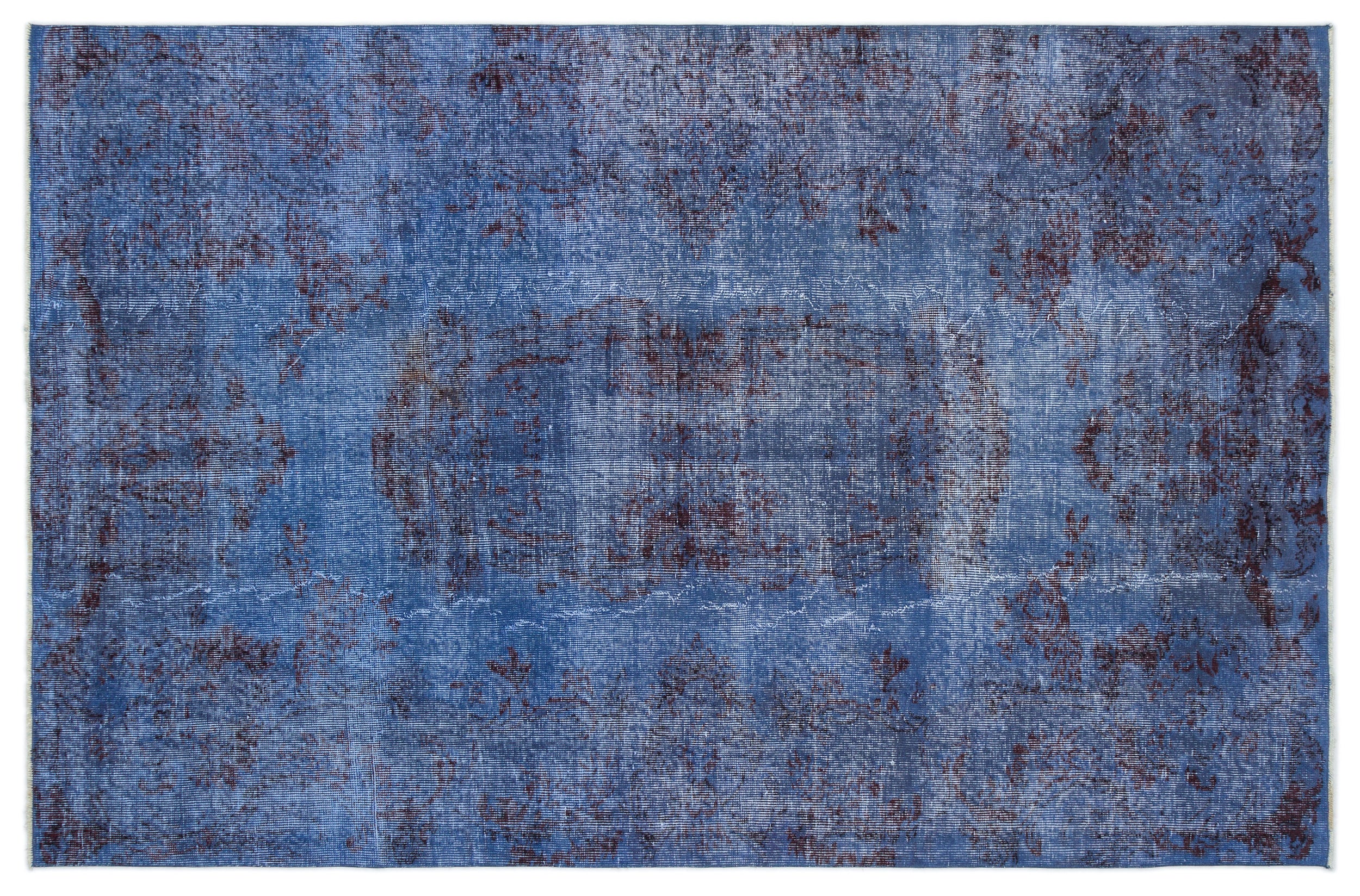 Blue Over Dyed Vintage Rug 5'6'' x 8'5'' ft 167 x 257 cm