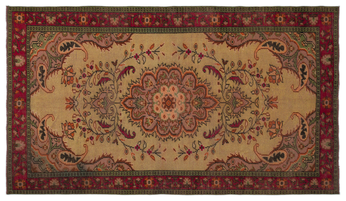 Naturel Over Dyed Vintage Rug 5&#39;1&#39;&#39; x 8&#39;10&#39;&#39; ft 155 x 270 cm