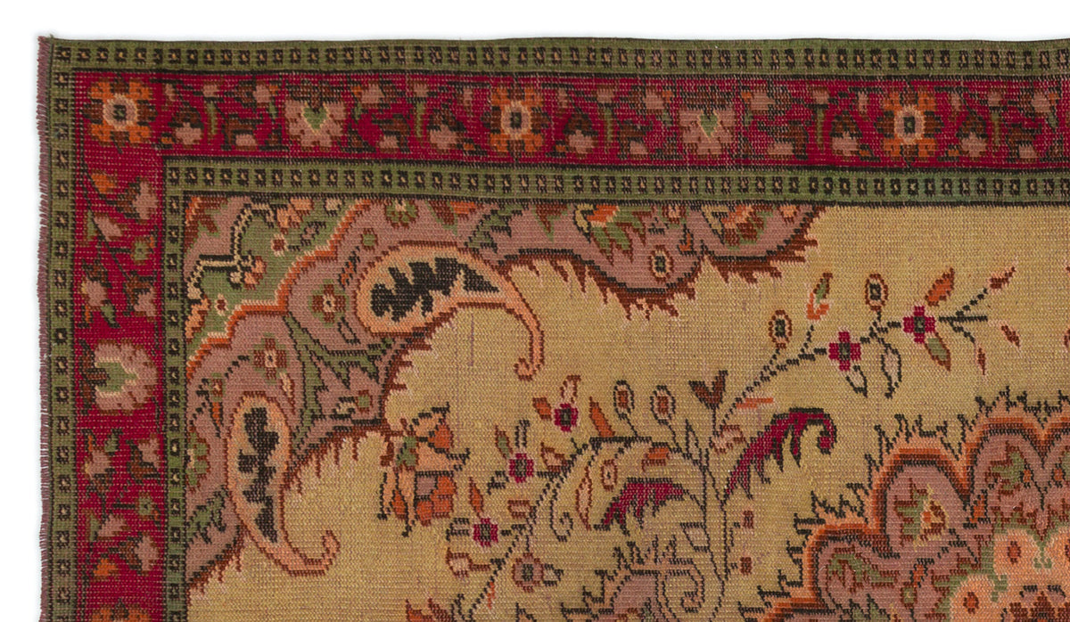 Naturel Over Dyed Vintage Rug 5&#39;1&#39;&#39; x 8&#39;10&#39;&#39; ft 155 x 270 cm