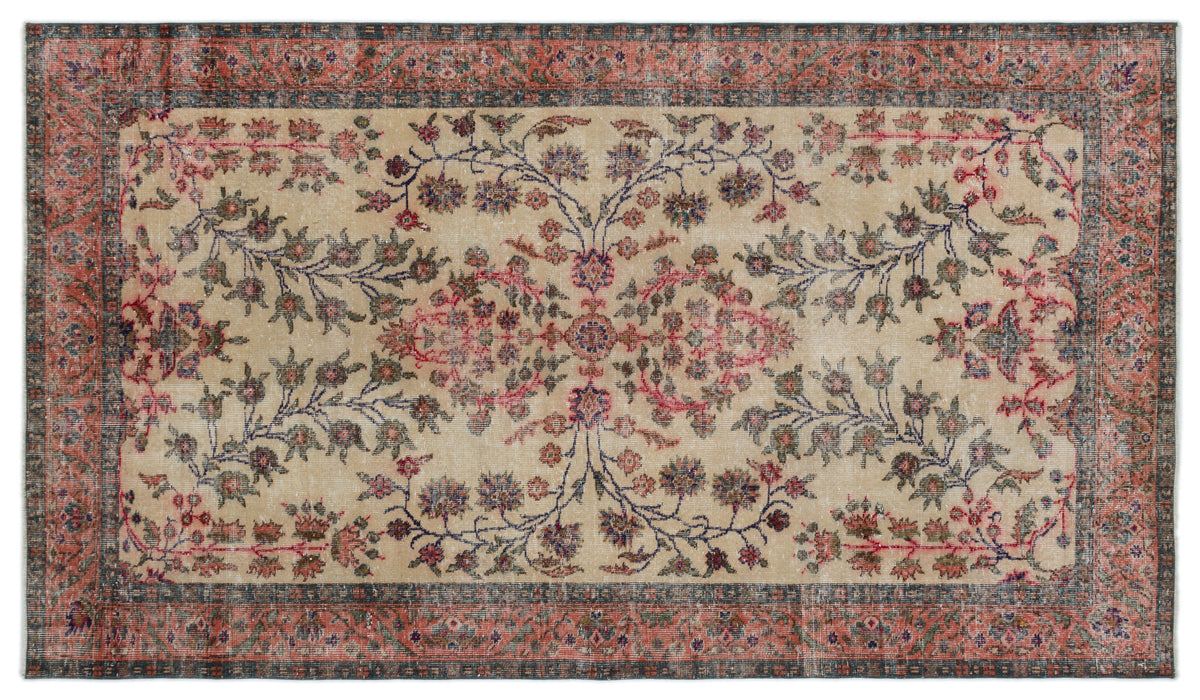 Naturel Over Dyed Vintage Rug 5&#39;2&#39;&#39; x 9&#39;2&#39;&#39; ft 158 x 280 cm