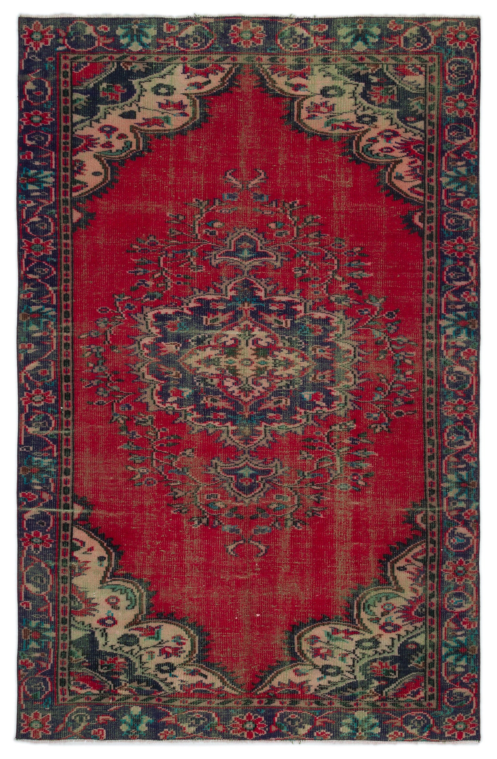 Naturel Over Dyed Vintage Rug 5'6'' x 8'2'' ft 168 x 250 cm