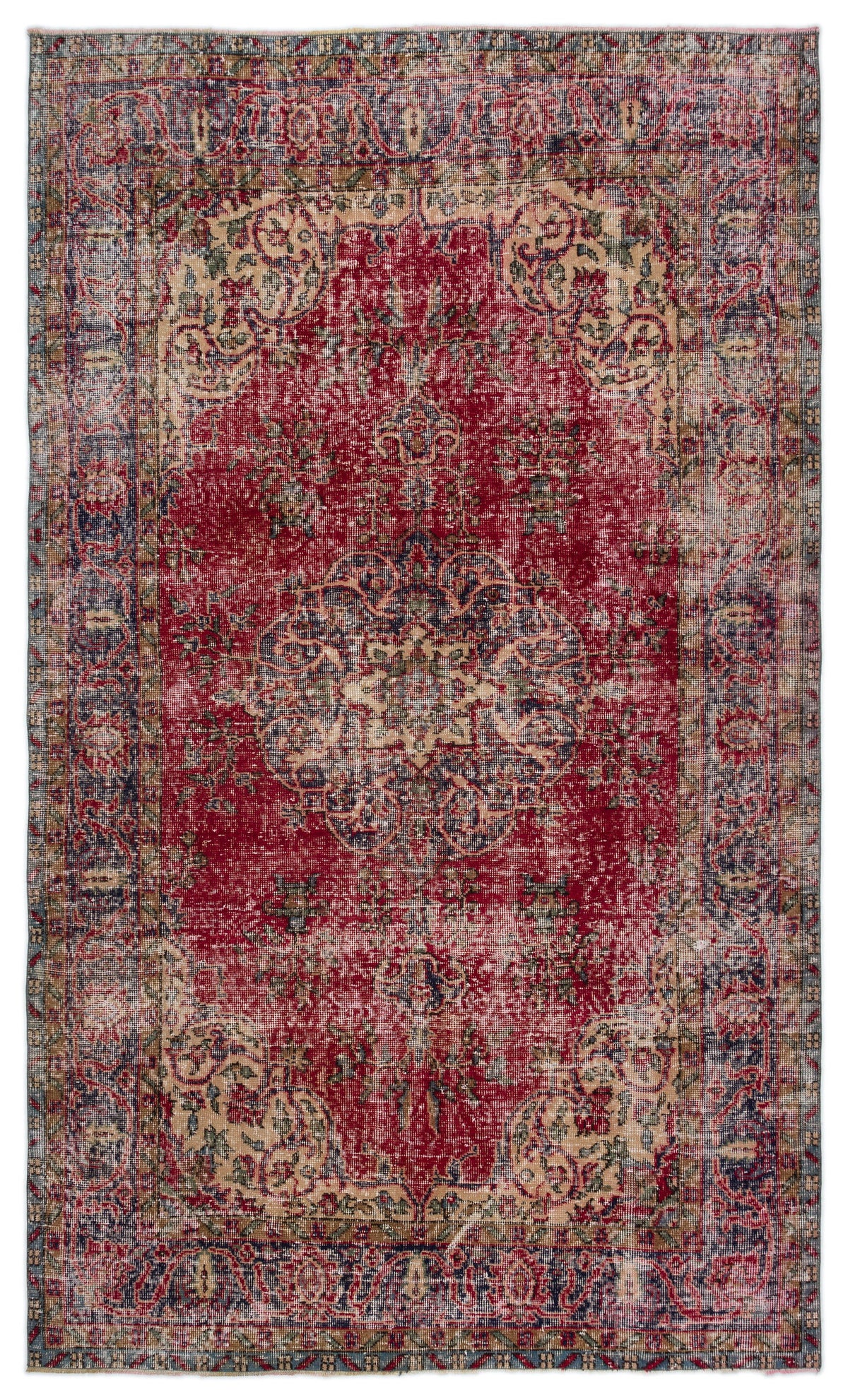 Naturel Over Dyed Vintage Rug 5&#39;5&#39;&#39; x 8&#39;11&#39;&#39; ft 165 x 272 cm