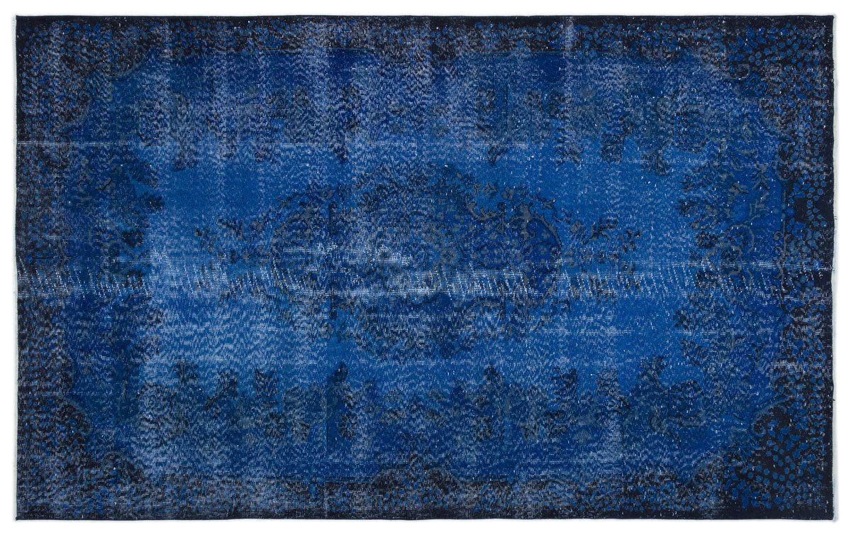 Blue Over Dyed Vintage Rug 5&#39;9&#39;&#39; x 9&#39;4&#39;&#39; ft 176 x 285 cm