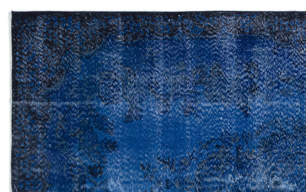 Blue Over Dyed Vintage Rug 5'9'' x 9'4'' ft 176 x 285 cm