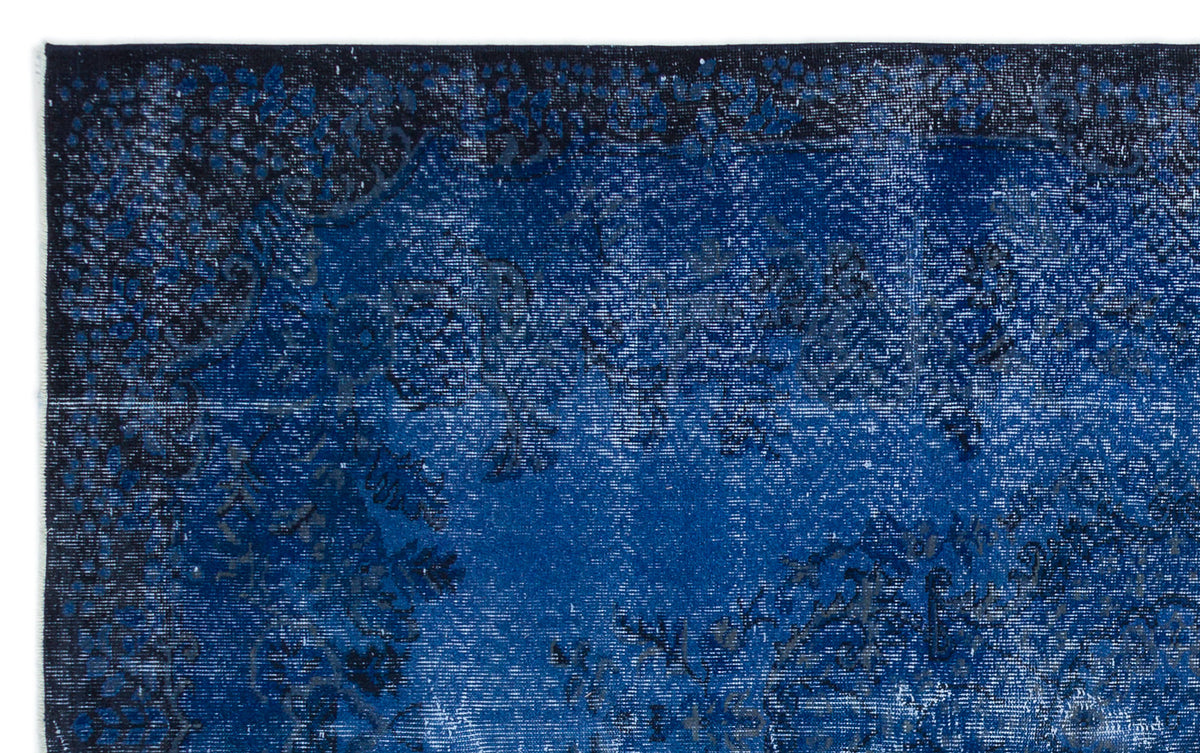 Blue Over Dyed Vintage Rug 5&#39;9&#39;&#39; x 9&#39;4&#39;&#39; ft 176 x 285 cm