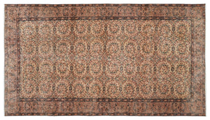 Brown Over Dyed Vintage Rug 4'9'' x 8'5'' ft 145 x 257 cm