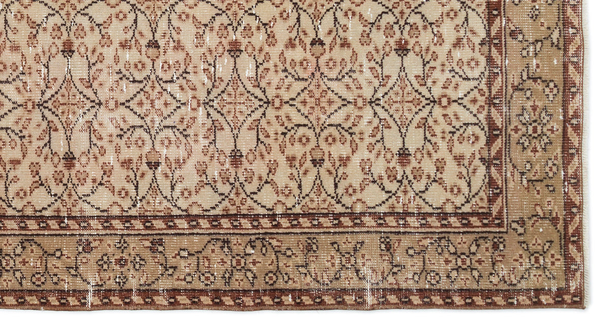 Beige Over Dyed Vintage Rug 4&#39;10&#39;&#39; x 8&#39;8&#39;&#39; ft 148 x 263 cm