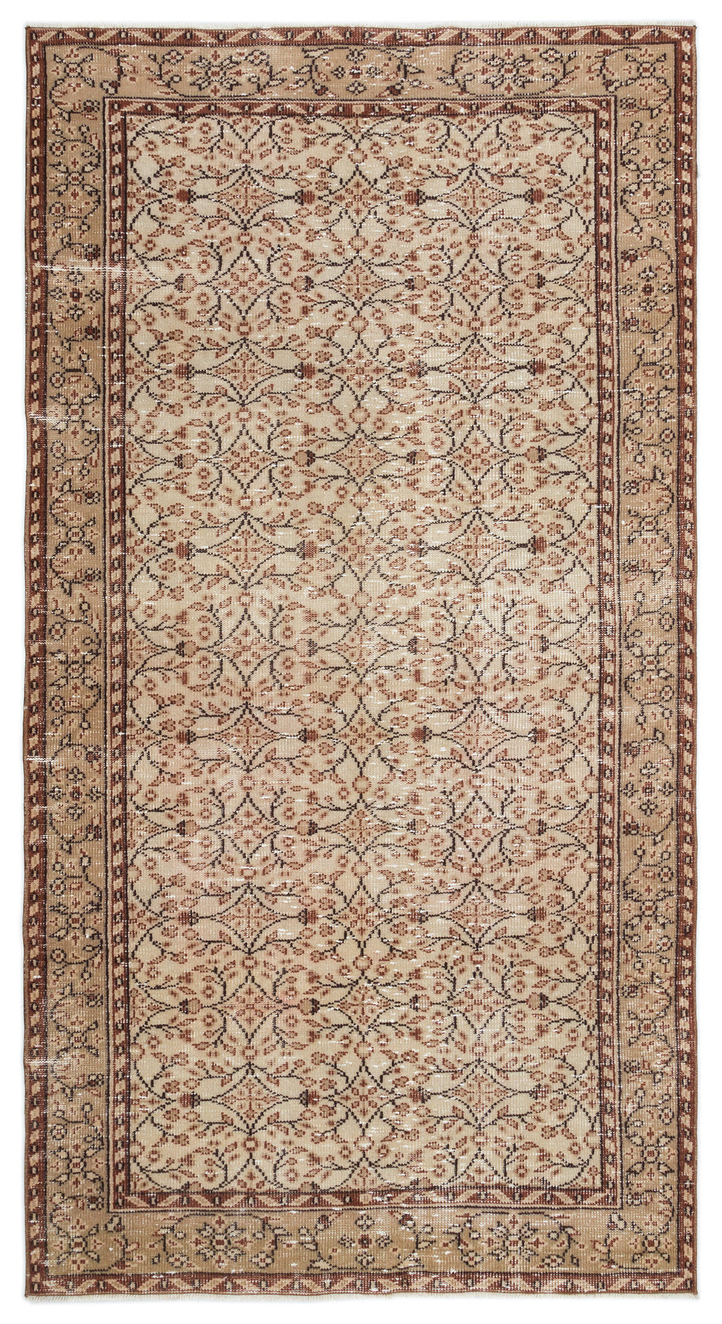 Beige Over Dyed Vintage Rug 4'10'' x 8'8'' ft 148 x 263 cm