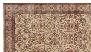 Beige Over Dyed Vintage Rug 5'5'' x 9'9'' ft 164 x 297 cm