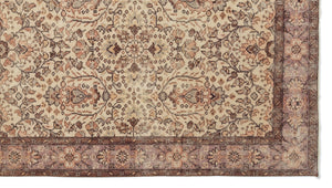 Beige Over Dyed Vintage Rug 5'5'' x 9'9'' ft 164 x 297 cm