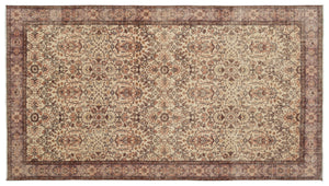 Beige Over Dyed Vintage Rug 5'5'' x 9'9'' ft 164 x 297 cm