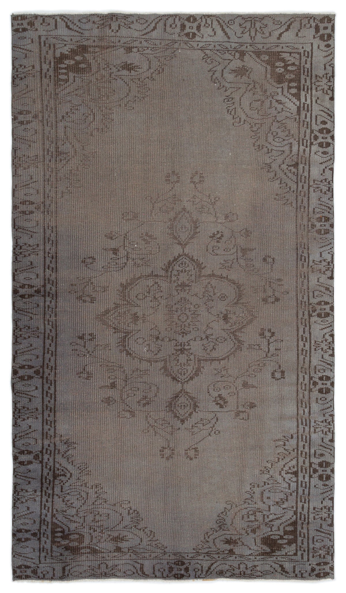 Gray Over Dyed Vintage Rug 4&#39;9&#39;&#39; x 8&#39;3&#39;&#39; ft 145 x 251 cm
