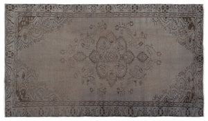 Gray Over Dyed Vintage Rug 4'9'' x 8'3'' ft 145 x 251 cm