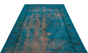 Turquoise  Over Dyed Vintage Rug 5'9'' x 10'0'' ft 174 x 306 cm