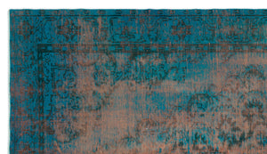 Turquoise  Over Dyed Vintage Rug 5'9'' x 10'0'' ft 174 x 306 cm