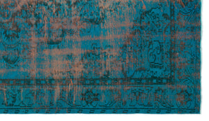 Turquoise  Over Dyed Vintage Rug 5'9'' x 10'0'' ft 174 x 306 cm