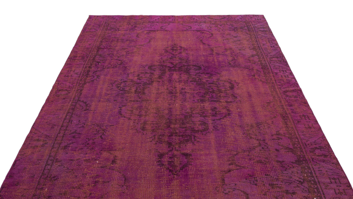 Red Over Dyed Vintage Rug 5&#39;9&#39;&#39; x 9&#39;1&#39;&#39; ft 175 x 276 cm